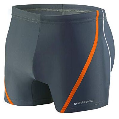 sesto senso Zwemshorts voor heren Nauwsluitend badpak Maat M tot 4XL, Grafiet Oranje Wit Bd 366, L L sesto senso Zwemshorts voor heren Nauwsluitend badpak Maat M tot 4XL, Grafiet Oranje Wit Bd 366, L L
