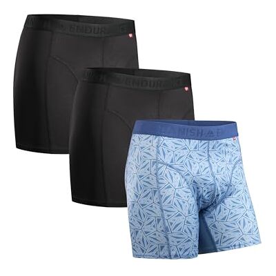DANISH ENDURANCE Sportboxershorts voor heren, ademend, zacht, schuurt niet, 3 stuks L DANISH ENDURANCE Sportboxershorts voor heren, ademend, zacht, schuurt niet, 3 stuks L