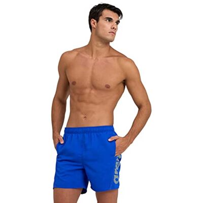 ARENA Fundamentals Logo Boxer R Swim Trunks heren, Neon Blue-Soft Green M ARENA Fundamentals Logo Boxer R Swim Trunks heren, Neon Blue-Soft Green M