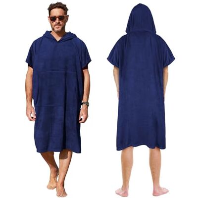 Kato Tirrinia Beach Surf Poncho met absorberende neopreen zak met Badstof strandponcho, grote maat XXL, voor camping, reizen, outdoor, sauna en strand Kato Tirrinia Beach Surf Poncho met absorberende neopreen zak met Badstof strandponcho, grote maat XXL, voor camping, reizen, outdoor, sauna en strand