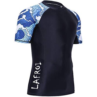 LAFROI UPF 50+ rashguard compressieshirt voor heren met korte mouwen LAFROI UPF 50+ rashguard compressieshirt voor heren met korte mouwen