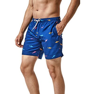 maamgic heren zwemshort FAST DRYING boardshort trainingsbroek met mesh voering en verstelbaar trekkoord, Haai diepblauw, M M maamgic heren zwemshort FAST DRYING boardshort trainingsbroek met mesh voering en verstelbaar trekkoord, Haai diepblauw, M M