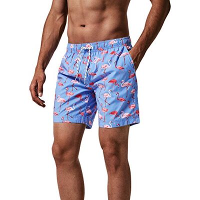 maamgic heren zwemshort FAST DRYING boardshort trainingsbroek met mesh voering en verstelbaar trekkoord, Blauwe flamingo, XL XL maamgic heren zwemshort FAST DRYING boardshort trainingsbroek met mesh voering en verstelbaar trekkoord, Blauwe flamingo, XL XL