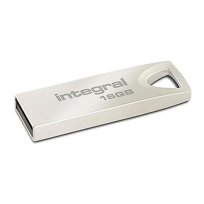 Integral 16 GB USB 2.0-stick met metalen behuizing voor sleutelhangers, een stijlvolle en elegante oplossing voor het overdragen en beveiligen van je bestanden Integral 16 GB USB 2.0-stick met metalen behuizing voor sleutelhangers, een stijlvolle en elegante oplossing voor het overdragen en beveiligen van je bestanden