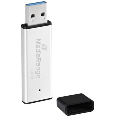 MediaRange 256GB USB 3.0 high-performance geheugenstick zilver MediaRange 256GB USB 3.0 high-performance geheugenstick zilver