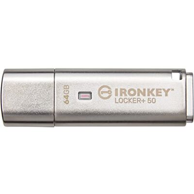 Kingston IronKey Locker+ 50 x XTS-AES versleutelde USB-sticks voor gegevensbescherming met USBtoCloud IKLP50/64 GB automatische back-up Kingston IronKey Locker+ 50 x XTS-AES versleutelde USB-sticks voor gegevensbescherming met USBtoCloud IKLP50/64 GB automatische back-up