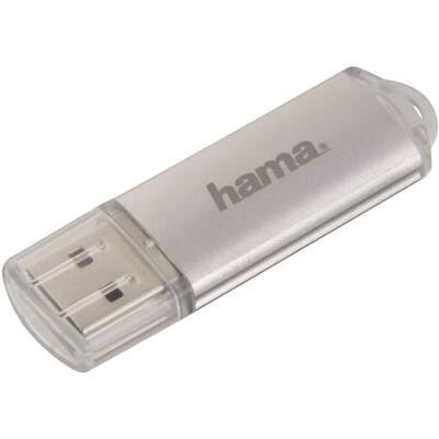 Hama Laeta" USB-stick 2.0 128 GB (gegevensoverdracht tot 15 MB/s, USB-stick met oogring, vergrendelingskap, voor Windows/Macbook, metaal) zilver Hama Laeta" USB-stick 2.0 128 GB (gegevensoverdracht tot 15 MB/s, USB-stick met oogring, vergrendelingskap, voor Windows/Macbook, metaal) zilver