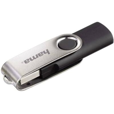Hama USB 2.0 "Rotate, 8 GB (10 MB/s, Flashpen Rotate) Zwart/Zilver Hama USB 2.0 "Rotate, 8 GB (10 MB/s, Flashpen Rotate) Zwart/Zilver