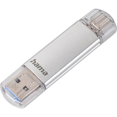 Hama , USB-stick, 64 GB, met USB 3.0 en USB 3.1 Type-C (2-in-1 USB-stick, bijvoorbeeld voor Android mobiele telefoon, tablet, computer, laptop, MacBook, OTG, 40 MB/s), USB-geheugenstick Type-C dubbel geheugen zilverkleurig Hama , USB-stick, 64 GB, met USB 3.0 en USB 3.1 Type-C (2-in-1 USB-stick, bijvoorbeeld voor Android mobiele telefoon, tablet, computer, laptop, MacBook, OTG, 40 MB/s), USB-geheugenstick Type-C dubbel geheugen zilverkleurig