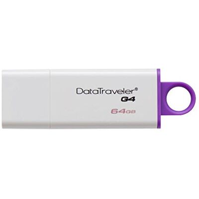 Kingston DataTraveler G4 DTIG4/64 GB USB-stick 3.0, 64 GB, wit/paars Kingston DataTraveler G4 DTIG4/64 GB USB-stick 3.0, 64 GB, wit/paars