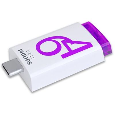 Philips Click Edition USB 3.2 Gen 1 USB-stick 64 GB voor pc, laptop, smartphone, tablet met USB-C-aansluiting, leessnelheid tot 120 MB/s Philips Click Edition USB 3.2 Gen 1 USB-stick 64 GB voor pc, laptop, smartphone, tablet met USB-C-aansluiting, leessnelheid tot 120 MB/s