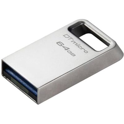 Kingston DataTraveler Micro USB-stick, 64 GB, 200 MB/s, metaal, USB 3.2 Gen 1 DTMC3G2/64 GB Kingston DataTraveler Micro USB-stick, 64 GB, 200 MB/s, metaal, USB 3.2 Gen 1 DTMC3G2/64 GB