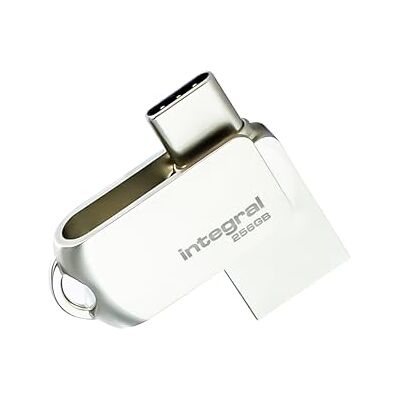 Integral USB 3.0 Dual USB 3.0 type C en type A stick met robuuste metalen behuizing, snelle en eenvoudige overdrachtssnelheid, Plug & Play 256 GB Integral USB 3.0 Dual USB 3.0 type C en type A stick met robuuste metalen behuizing, snelle en eenvoudige overdrachtssnelheid, Plug & Play 256 GB