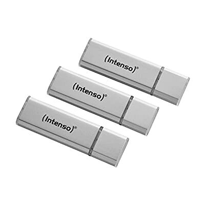 Intenso Alu Line USB-stick, 16 GB, USB 2.0, zilver, 3 stuks Intenso Alu Line USB-stick, 16 GB, USB 2.0, zilver, 3 stuks