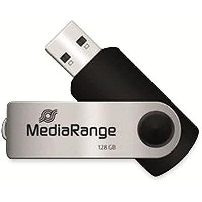 MediaRange 128 GB usb-stick 2.0 zwart/zilver MediaRange 128 GB usb-stick 2.0 zwart/zilver