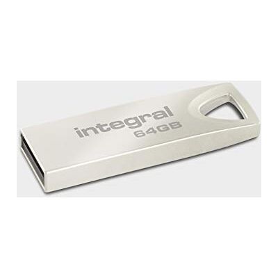 Integral 64 GB USB 2.0 stick met metalen behuizing voor sleutelhanger, een elegante en elegante oplossing voor het overdragen en opslaan van je bestanden Integral 64 GB USB 2.0 stick met metalen behuizing voor sleutelhanger, een elegante en elegante oplossing voor het overdragen en opslaan van je bestanden