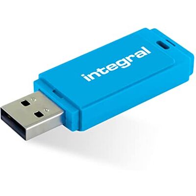 Integral USB-stick 2.0, 64 GB, neonblauw Integral USB-stick 2.0, 64 GB, neonblauw