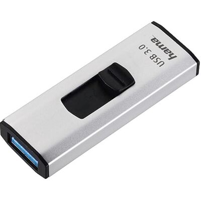 Hama USB-stick, 128 GB, 4Bizz 3.0, gegevensoverdracht, 90 MB/s, schuifmechanisme, metaal, geheugenstick voor Windows/MacBook zilver/zwart 00124183 Hama USB-stick, 128 GB, 4Bizz 3.0, gegevensoverdracht, 90 MB/s, schuifmechanisme, metaal, geheugenstick voor Windows/MacBook zilver/zwart 00124183