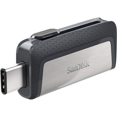 SanDisk SDDDC2-256G Ultra DUAL, Dual Drive USB-stick USB 3.1 type C met dubbele verbinding, zwart SanDisk SDDDC2-256G Ultra DUAL, Dual Drive USB-stick USB 3.1 type C met dubbele verbinding, zwart