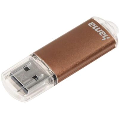Hama Laeta" USB-stick 2.0 32 GB (gegevensoverdracht tot 10 MB/s, USB-stick met oogring, vergrendelingskap, voor Windows/Macbook, metaal) bruin Hama Laeta" USB-stick 2.0 32 GB (gegevensoverdracht tot 10 MB/s, USB-stick met oogring, vergrendelingskap, voor Windows/Macbook, metaal) bruin
