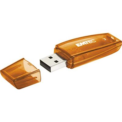 EMTEC ECMMD4GC410 USB-stick 2.0 serie Runner C410 Color Mix 4 GB transparant oranje met dop EMTEC ECMMD4GC410 USB-stick 2.0 serie Runner C410 Color Mix 4 GB transparant oranje met dop