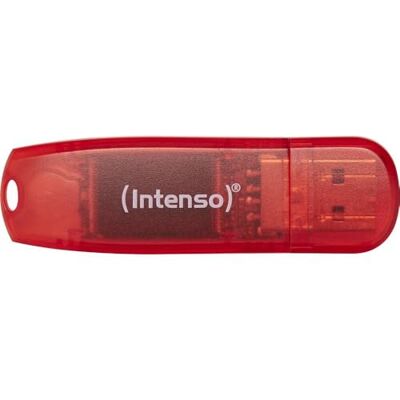Intenso Rainbow Line 128GB, USB 2.0 Stick, Rood Intenso Rainbow Line 128GB, USB 2.0 Stick, Rood