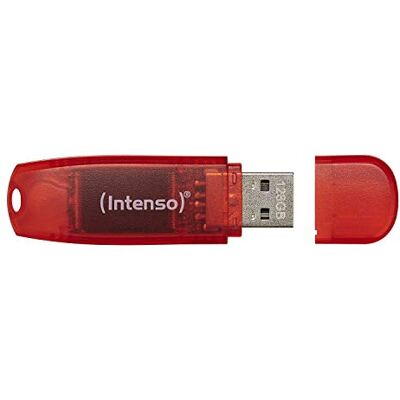 Intenso Rainbow Line 128GB, USB 2.0 Stick, Rood Intenso Rainbow Line 128GB, USB 2.0 Stick, Rood
