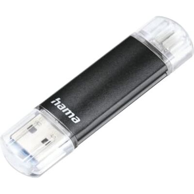 Hama Laeta Twin USB-stick 3.0 (FlashPen, OTG, aluminium, USB 3.0, tot 40 MB/s, 256 GB) zwart Hama Laeta Twin USB-stick 3.0 (FlashPen, OTG, aluminium, USB 3.0, tot 40 MB/s, 256 GB) zwart