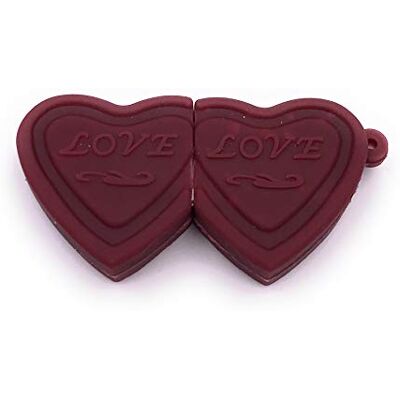 H-Customs 8 GB USB 3.0 stick met dubbel hart "Love Partner H-Customs 8 GB USB 3.0 stick met dubbel hart "Love Partner