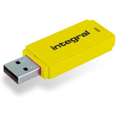 Integral USB 2.0 stick 32 GB neon geel Integral USB 2.0 stick 32 GB neon geel