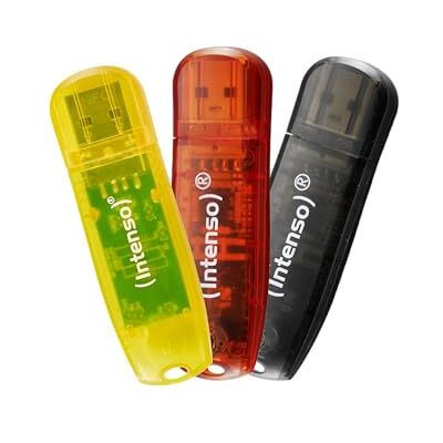 Intenso 3 x 8 GB Rainbow Line USB-stick 2.0 USB-stick voor gegevensoverdracht en back-up, geel, rood, zwart: Amazon.de: computers en accessoires Intenso 3 x 8 GB Rainbow Line USB-stick 2.0 USB-stick voor gegevensoverdracht en back-up, geel, rood, zwart: Amazon.de: computers en accessoires