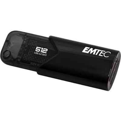 EMTEC B110 Click Easy 3.2 USB Flash Drive 512GB USB Type-A 3.2 Gen 2 (3.1 Gen 2) zwart EMTEC B110 Click Easy 3.2 USB Flash Drive 512GB USB Type-A 3.2 Gen 2 (3.1 Gen 2) zwart