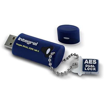 Integral USB-stick, 16 GB, crypto-140-2, 256-bit 3.0, USB-flashdrive, gecodeerd, dubbel wachtwoord, FIPS 140-2 niveau 3, bescherming van wachtwoordaanvallen door brute kracht en waterdicht ontwerp Integral USB-stick, 16 GB, crypto-140-2, 256-bit 3.0, USB-flashdrive, gecodeerd, dubbel wachtwoord, FIPS 140-2 niveau 3, bescherming van wachtwoordaanvallen door brute kracht en waterdicht ontwerp