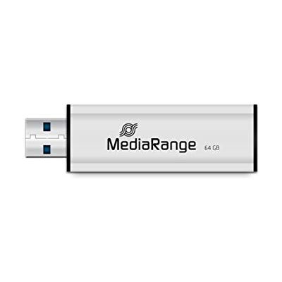 MediaRange MR917 USB-flashdrive, 64 GB, USB Type-A 3.2 Gen 1 (3.1 Gen 1), zwart, zilver MediaRange MR917 USB-flashdrive, 64 GB, USB Type-A 3.2 Gen 1 (3.1 Gen 1), zwart, zilver