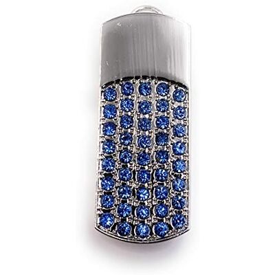H-Customs Metalen doos met blauwe zilveren stenen 64 GB USB 3.0 stick H-Customs Metalen doos met blauwe zilveren stenen 64 GB USB 3.0 stick