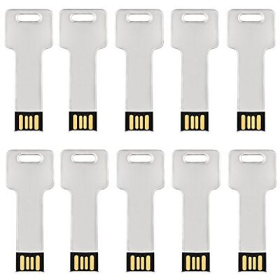 Fenglangrong Set van 10 metalen USB 2.0 sticks in de vorm van een USB 2.0 stick (8 GB, zilver-2) Fenglangrong Set van 10 metalen USB 2.0 sticks in de vorm van een USB 2.0 stick (8 GB, zilver-2)