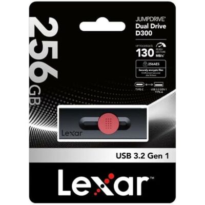 Lexar Dual USB-stick, 256 GB, zwart Lexar Dual USB-stick, 256 GB, zwart