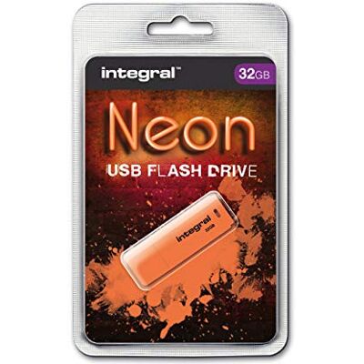 Integral USB-stick 2.0 neon oranje 32 GB Integral USB-stick 2.0 neon oranje 32 GB