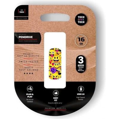 TECH ONE TECH TechOneTech Clip Tech Emoji Collage USB-stick 2.0 16 GB (Pendrive) TECH ONE TECH TechOneTech Clip Tech Emoji Collage USB-stick 2.0 16 GB (Pendrive)
