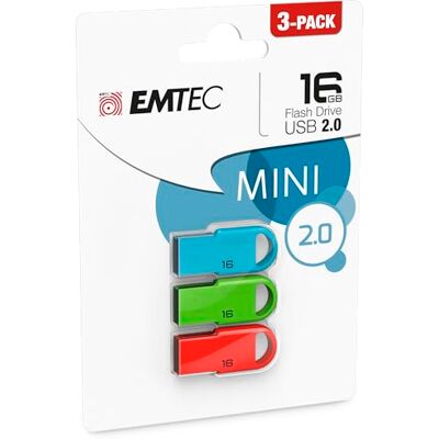 EMTEC USB 2.0 D250 Mini Pack 3 16 GB EMTEC USB 2.0 D250 Mini Pack 3 16 GB