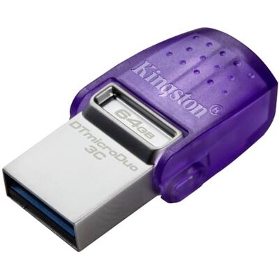 Kingston DataTraveler microDuo 3C USB-stick 64 GB USB Gen 3 Type-C en Type-A DTDUO3CG3/64GB Kingston DataTraveler microDuo 3C USB-stick 64 GB USB Gen 3 Type-C en Type-A DTDUO3CG3/64GB
