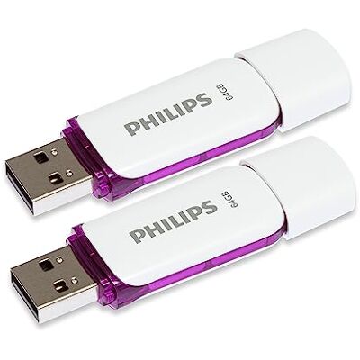 Philips USB-geheugenstick, Snow Edition, 64 GB, USB 2.0, 2 stuks Philips USB-geheugenstick, Snow Edition, 64 GB, USB 2.0, 2 stuks