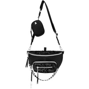 Steve Madden Maxima Covertible Belt Bag Crossbody Maxima schoudertas dames, zwart. Eén maat Steve Madden Maxima Covertible Belt Bag Crossbody Maxima schoudertas dames, zwart. Eén maat