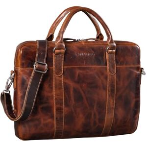 STILORD Laslo Zakelijke tas van leer, grote heren, 33 cm, A4, handtas, vintage, werkdoeken, schoudertassen van echt leer, Milano Bruin STILORD Laslo Zakelijke tas van leer, grote heren, 33 cm, A4, handtas, vintage, werkdoeken, schoudertassen van echt leer, Milano Bruin
