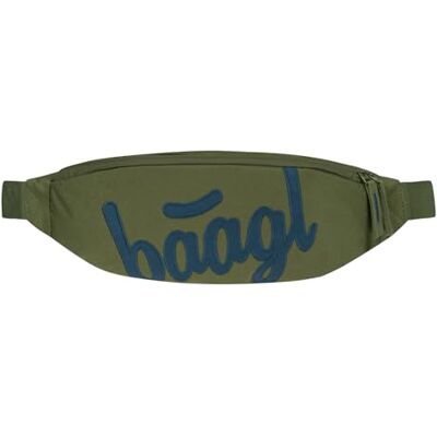 Baagl Heuptas voor kinderen, heuptas voor jongens, meisjes, tieners, stijlvolle schoudertas van robuust materiaal met tweeweg-ritssluiting, Olijf, Eén maat, Modern Baagl Heuptas voor kinderen, heuptas voor jongens, meisjes, tieners, stijlvolle schoudertas van robuust materiaal met tweeweg-ritssluiting, Olijf, Eén maat, Modern