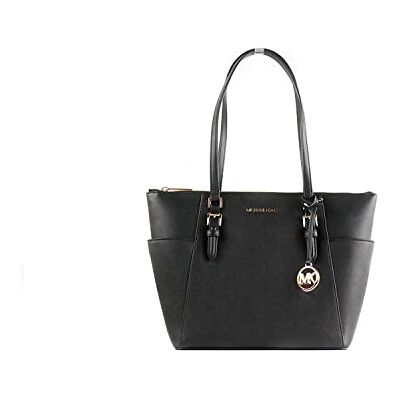 Michael Kors Charlotte, transporttas voor dames, elektrische roze, meerkleurig, L, zwart, L L Michael Kors Charlotte, transporttas voor dames, elektrische roze, meerkleurig, L, zwart, L L