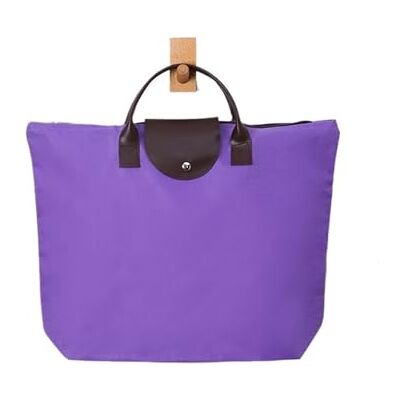 MKLHAVB Waterdichte strandtas voor dames, nylon handtas voor dames, draagtas, grote capaciteit, casual Oxford-handtas, reisschoudertassen, kledingtassen, Paars., Eén maat MKLHAVB Waterdichte strandtas voor dames, nylon handtas voor dames, draagtas, grote capaciteit, casual Oxford-handtas, reisschoudertassen, kledingtassen, Paars., Eén maat