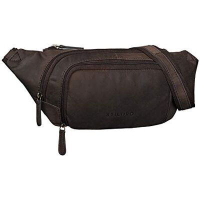 STILORD "Luke" Heuptas van leer, vintage, uniseks, voor dames en heren, voor reizen, festival, sport, heuptas van echt buffelleer, kleur: cognacbruin, Bruin Donker bleek, S, Retro STILORD "Luke" Heuptas van leer, vintage, uniseks, voor dames en heren, voor reizen, festival, sport, heuptas van echt buffelleer, kleur: cognacbruin, Bruin Donker bleek, S, Retro