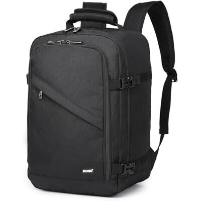 Kono Cabinetas, 40 x 20 x 25 cm, kleine handbagage, waterdicht, voor onder de stoel, zwart, 40 x 20 x 25 cm, cabinerugzak Kono Cabinetas, 40 x 20 x 25 cm, kleine handbagage, waterdicht, voor onder de stoel, zwart, 40 x 20 x 25 cm, cabinerugzak