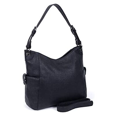 Hexagona Paris Tas voor dames sierlijke collectie zwart van synthetisch schoudertas handdoek schoudertas messengertas, zwart Hexagona Paris Tas voor dames sierlijke collectie zwart van synthetisch schoudertas handdoek schoudertas messengertas, zwart